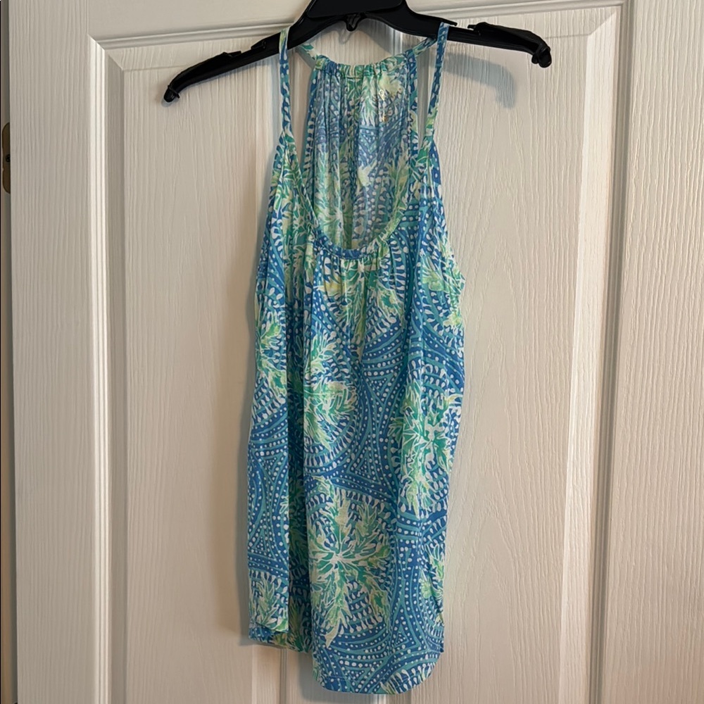 Blue and Green Patterned Sleeveless Top Lilly Pulitzer